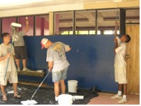 volunteers painting